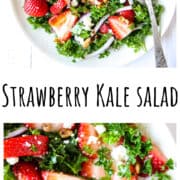 Strawberry kale salad on a plate.