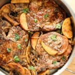 A pan of cooked meat