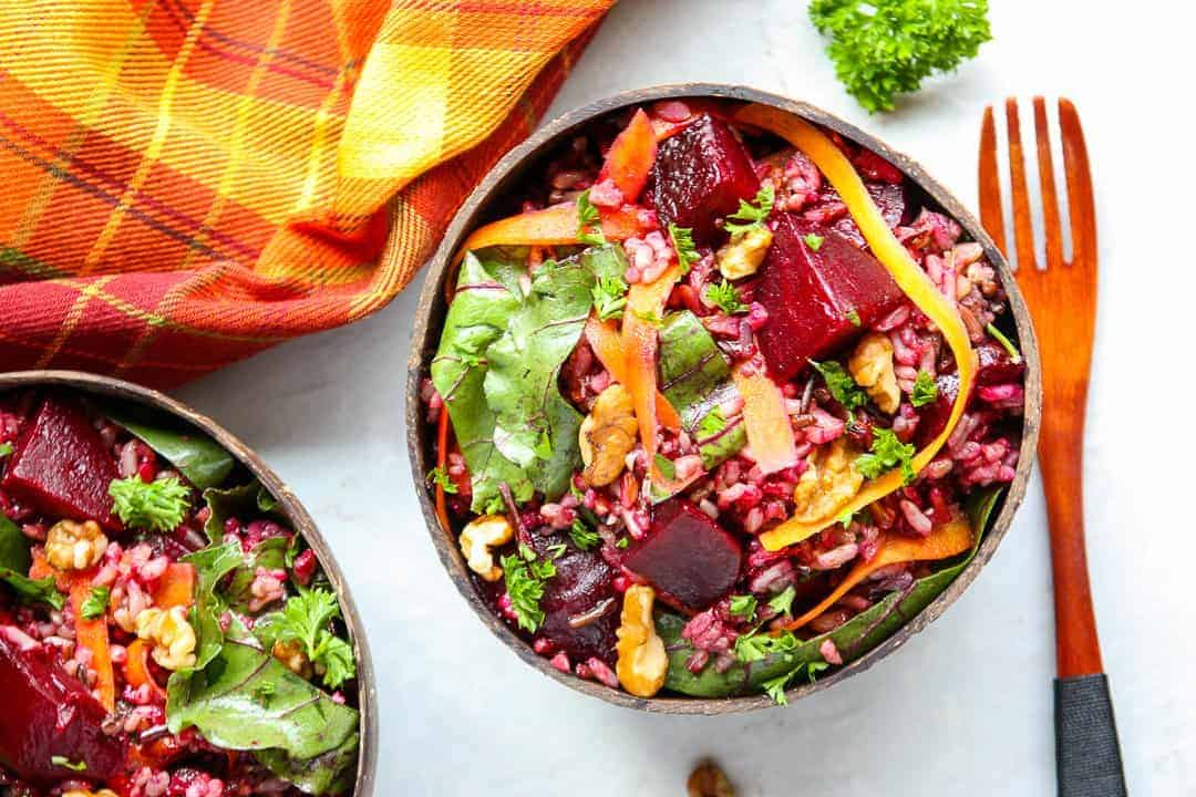 Roasted Beet Wild Rice Salad
