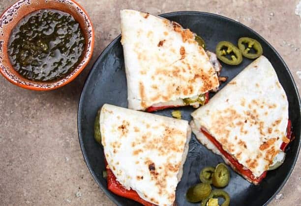 Roasted Red Pepper & Jalapeno Quesadillas