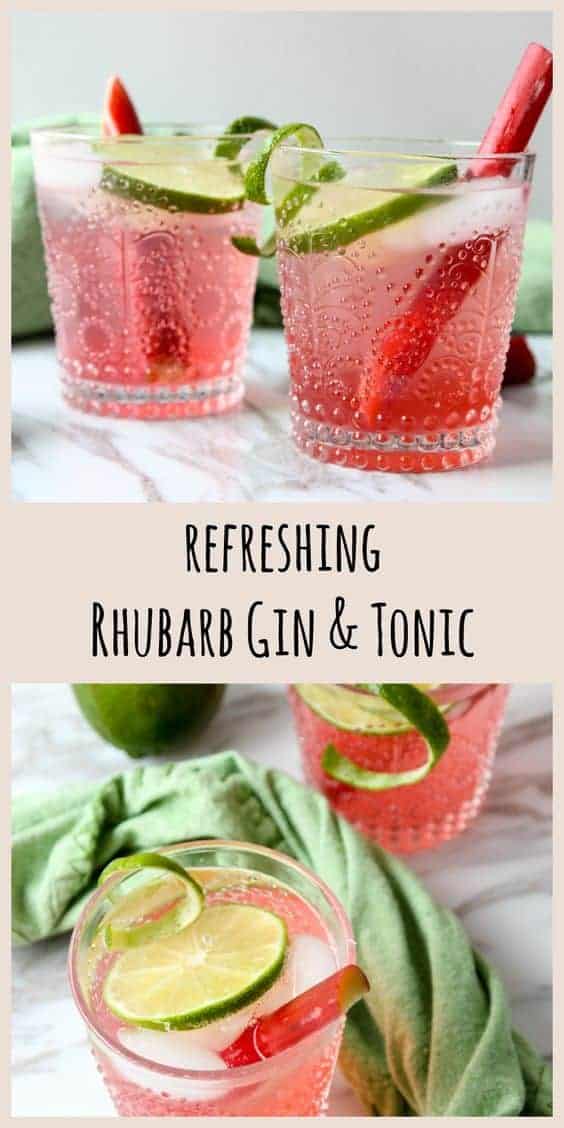 Rhubarb Gin & Tonic Cocktail