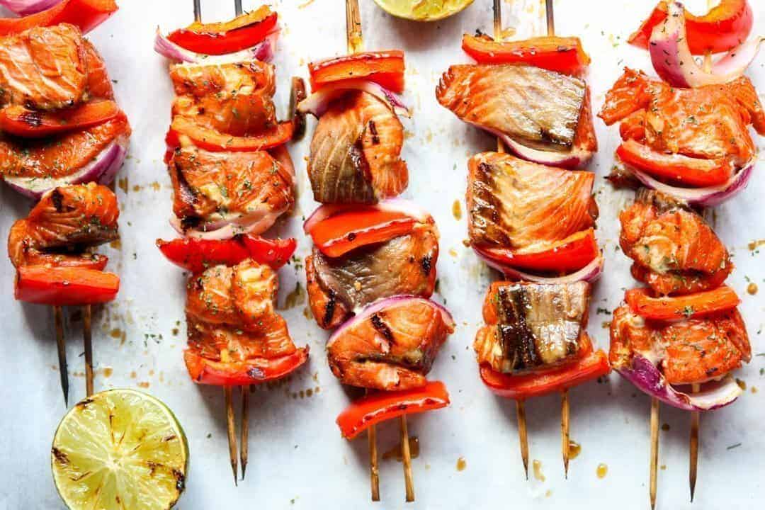 Grilled Salmon Kebabs