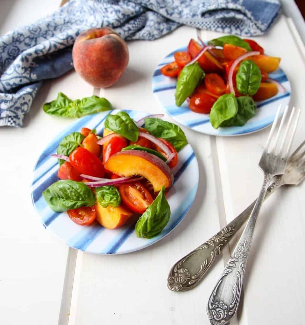 Peach & Tomato Salad with Basil