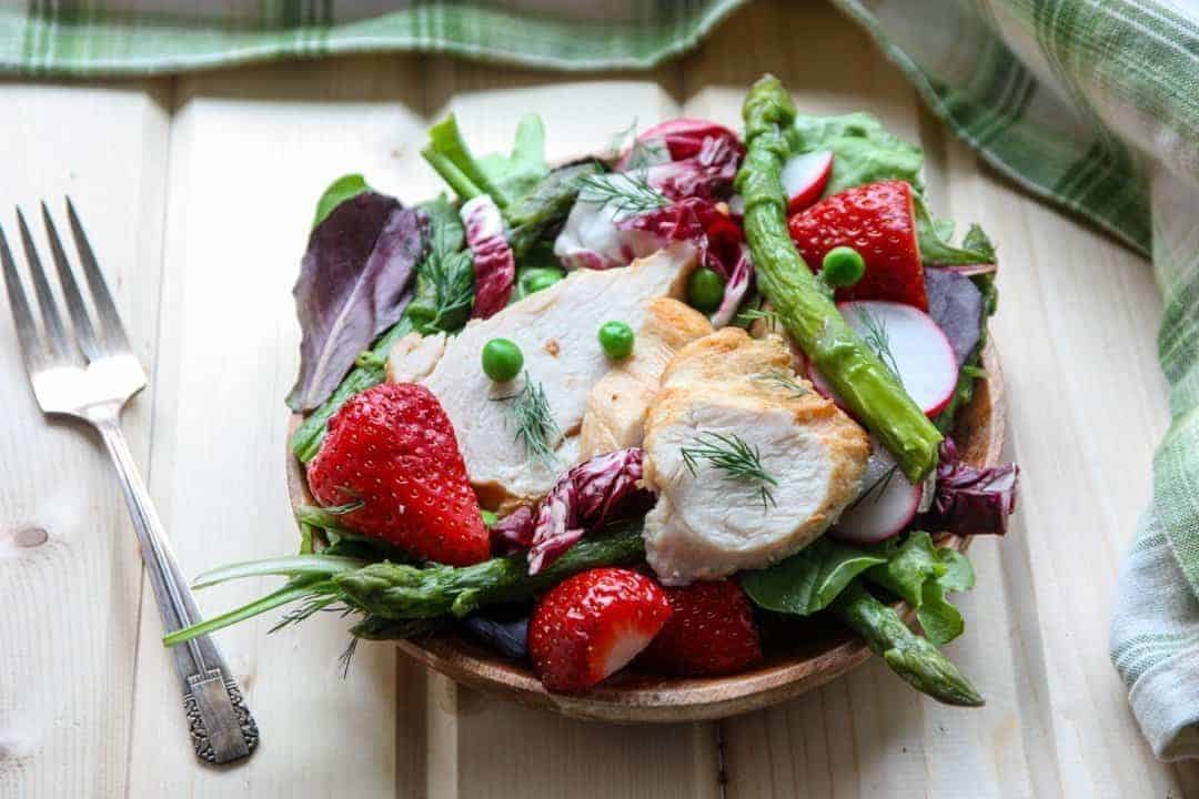 A plate of food on a table