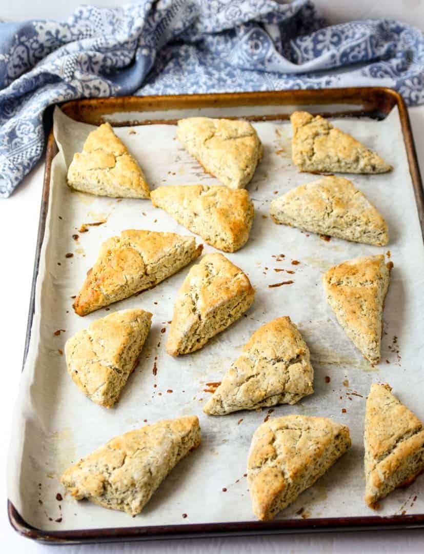 Scones on a baking tray