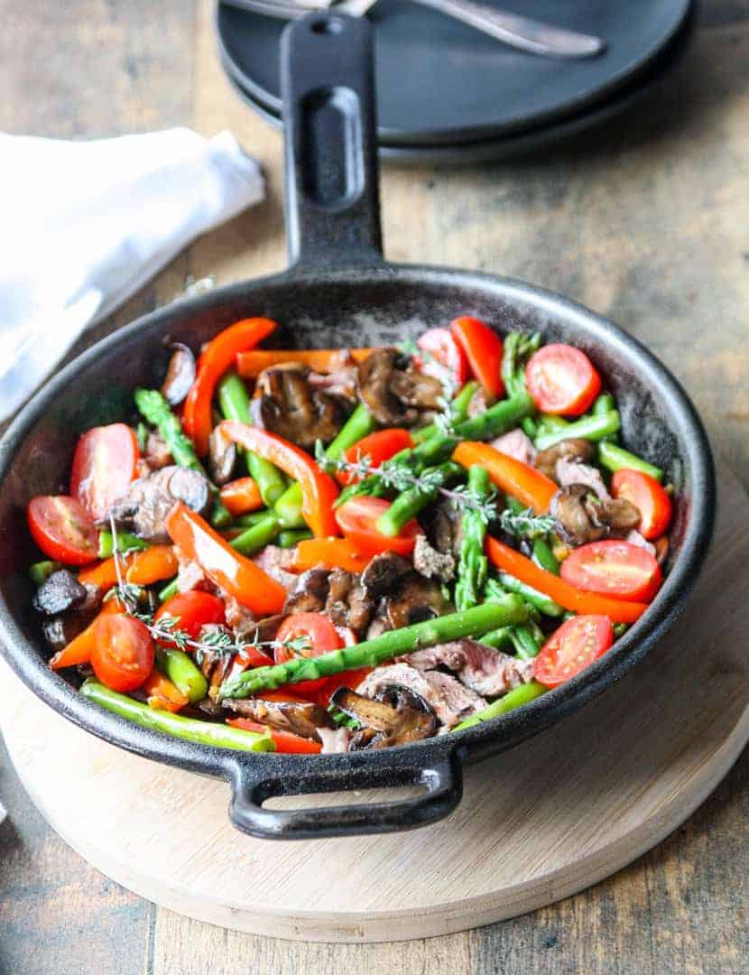 A pan of stir fry
