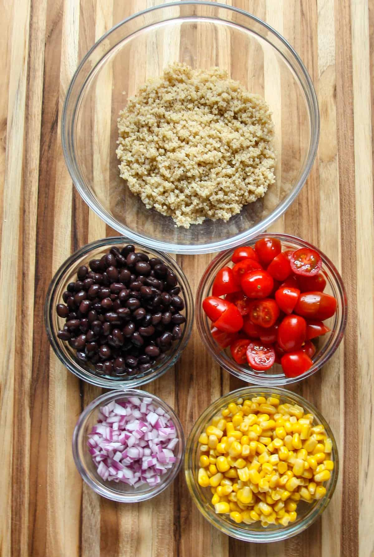 The ingredients to make Southwestern Quinoa Salad