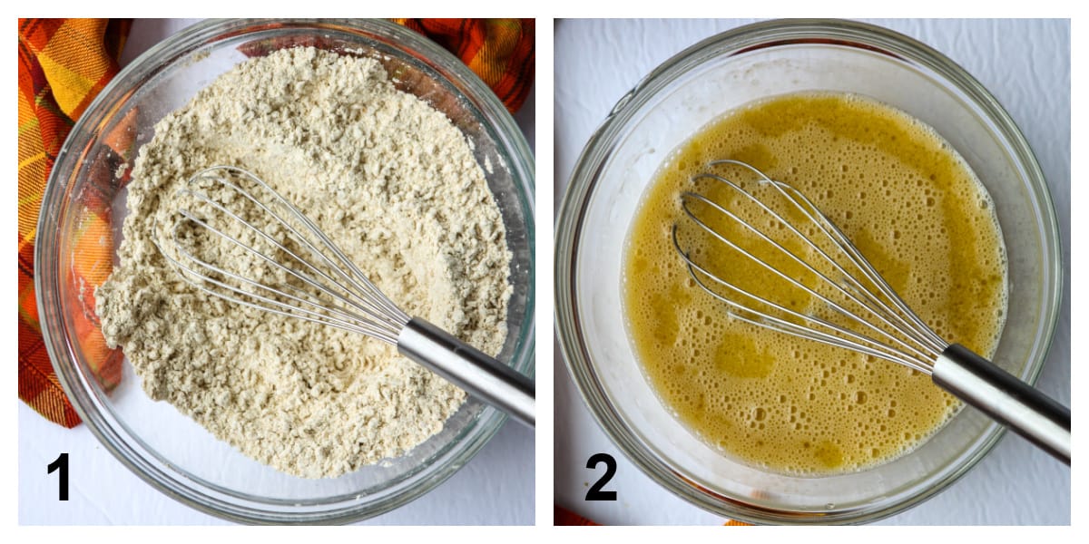 Steps 1 and 2 for making the recipe.