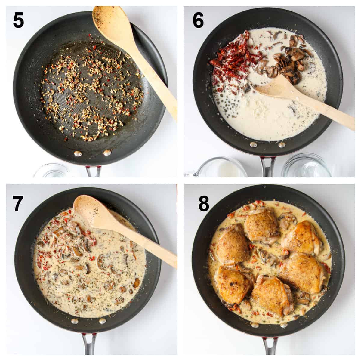 Steps five through eight to make the recipe.