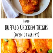 Buffalo Chicken on a plate with celery sticks and ranch dip.