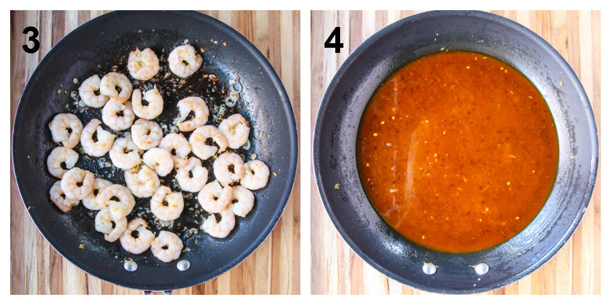 Recipe steps three and four.