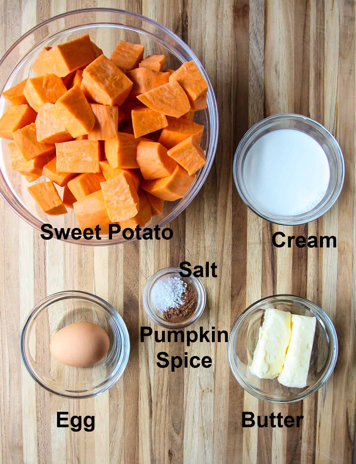 The ingredients for making the casserole.