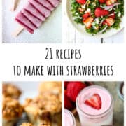 A collection of strawberry recipe photos.
