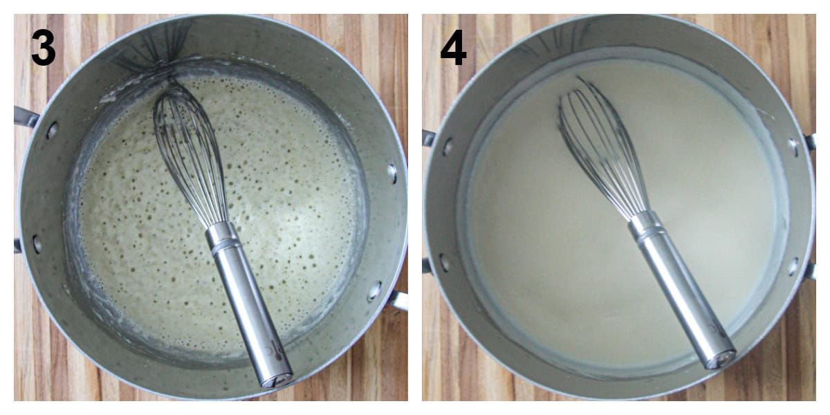 Steps three and four of the recipe process.