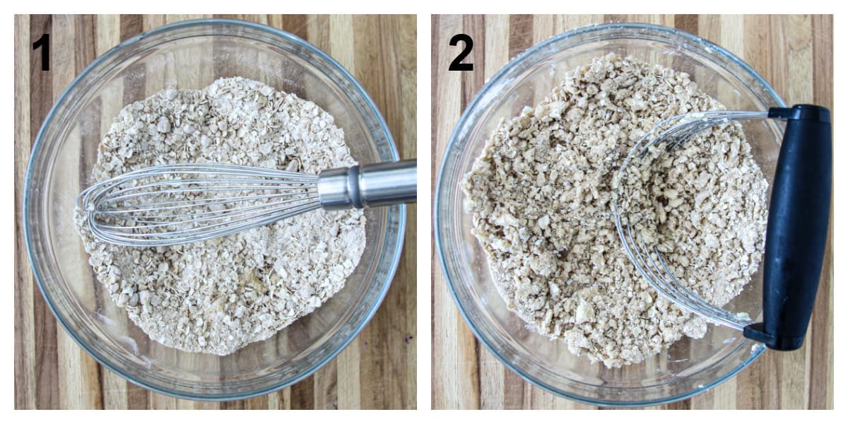 Steps one and two of the recipe process.