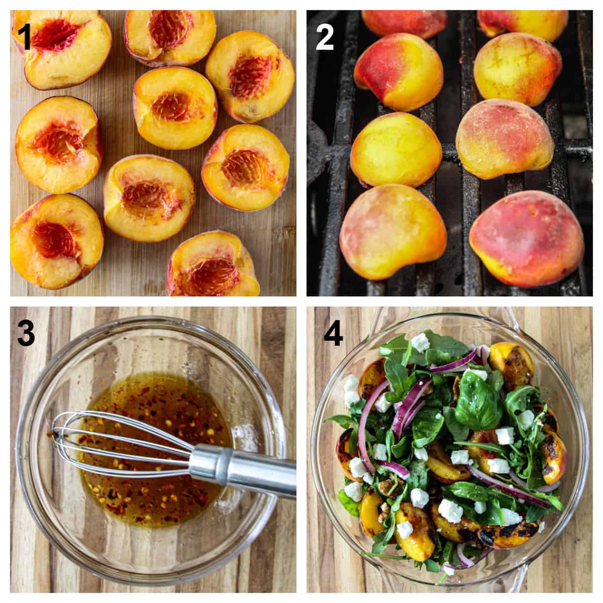 Step by step numbered photos of the recipe process.